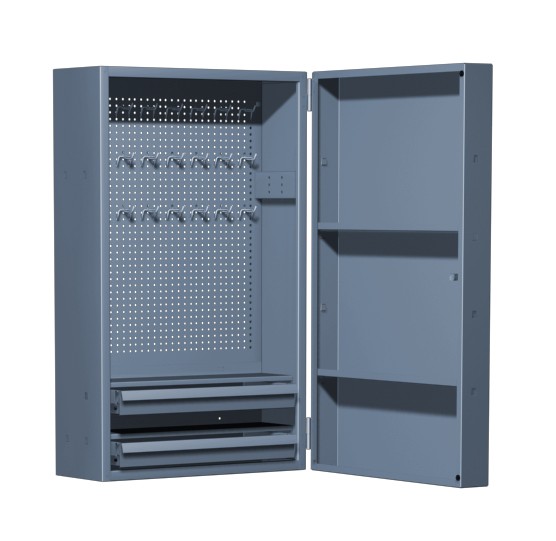 Шкаф инструмент.навесной,серии «Стандарт» с 2мя ящиками+компл.крючков для инструмента 03.002S-9007