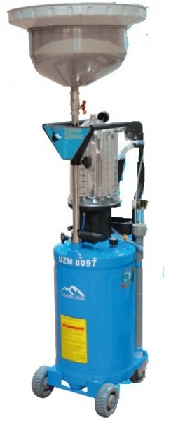 Установка для слива масла и забора через щуп с предкамерой и подъёмной ванной 80 л UZM8097 