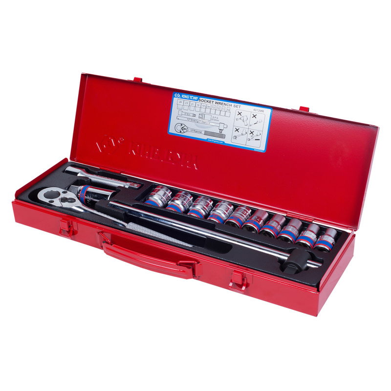 KING TONY Набор торцевых головок с прин- ми 1/2", двенадцатигранные, 10-24 мм, 14 пр. 4012MR