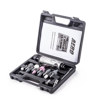 Пневмошлифмашина прямая с набором 15предм AERO