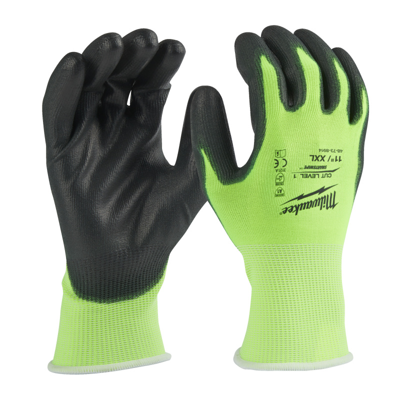 Перчатки защитные Hi-Vis Cut level (Хай Виз Кат Левел) 1/A, XXL/11 HI-VIS CUT A GLOVES - 11/XXL -1PC