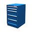 Тумба верстачная с 5 ящ., и ц/замком, с напр. на развернутом подшипнике 01.405R-5015 синий