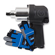 KINGTONY Гайковерт пневматический ударный 1/2", 881 Нм, в комплекте перчатки антивибр-е P33411-050E